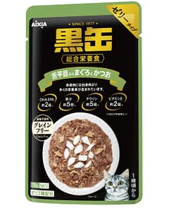Aixia Kuro-can Pouch-Tuna & Skipjack w/Sole Fish Wet Food for Cats 70g
