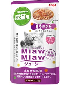 Aixia Miaw Miaw Juicy Pouch-Dried Bonito Wet Food for Cats 70g