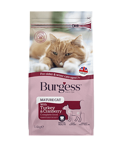 Burgess Turkey & Cranberry  Mature Cat Dry Food 1.4kg