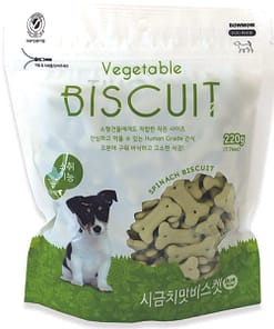 BOW WOW Spinach Flavored Dog Biscuits 220g