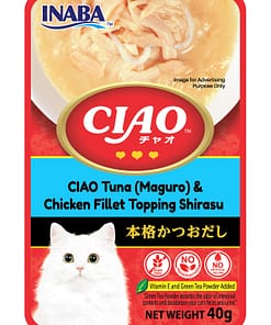 CIAO Tuna (Maguro) & Chicken Fillet Topping Shirasu Wet Food for Cats 40g