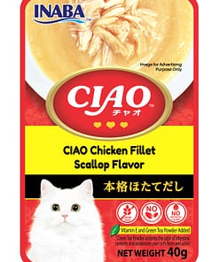 CIAO Chicken Fillet Scallop Flavor Wet Food for Cats 40g