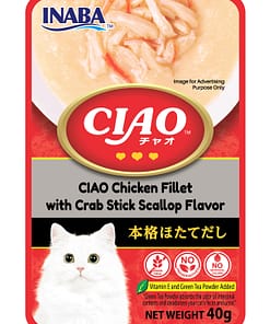CIAO Chicken Fillet with Crab Sticks Scallop Flavor Wet Food for Cats 40g