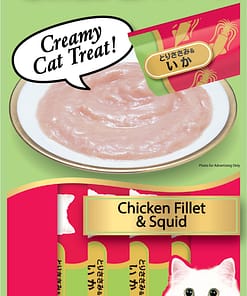 CIAO Chu-ru Chicken Fillet & Squid food for Cats 14g (4pcs)