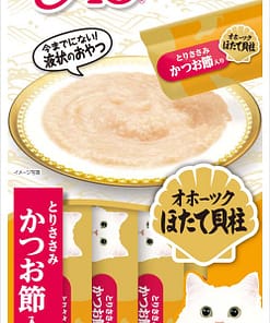 CIAO Chu-ru Chicken Fillet with Scallop and Sliced Bonito food for Cats 14g (4pcs)