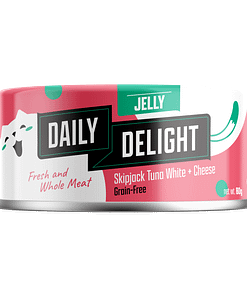 Daily Delight Jelly Skipjack Tuna White With Cheese Grain-Free Wet Cat Food  80g