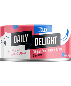 Daily Delight Jelly Skipjack Tuna White With Sardine Grain-Free Wet Cat Food  80g