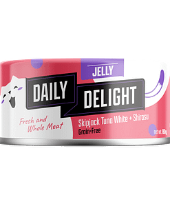 Daily Delight Jelly Skipjack Tuna White With Shirasu Grain-Free Wet Cat Food  80g