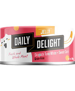 Daily Delight Jelly Skipjack Tuna White With Sweet Corn Grain-Free Wet Cat Food  80g