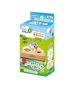 Animan  Hamster Food Bowl with Wood Stand (Twin)