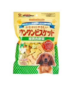 Doggyman Bowwow Green & Yellow Vegetable Biscuit Dog Treats 160g