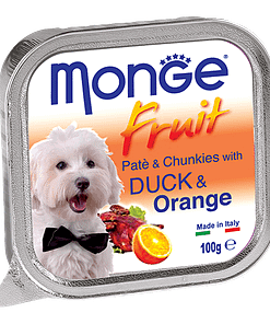 Monge Fruits Pate & Chunkies With Duck & Orange Wet Food for Dogs 100g