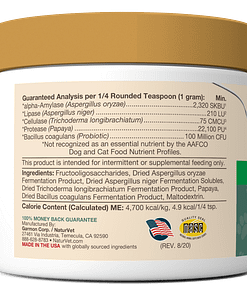 NaturVet Digestive Enzymes Powder Plus Pre & Probiotics For Dog & Cat 8oz