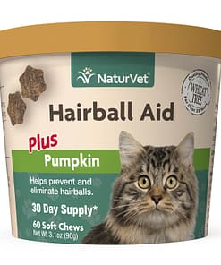 Naturvet Hairball Aid Supplement Plus Pumpkins for Cats 60ct