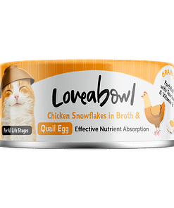 Loveabowl Chicken snowflakes in Broth with Quail Egg Wet Food for Cat 70g