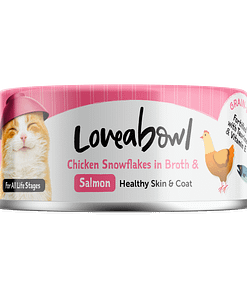 Loveabowl Chicken Snowflakes in Broth with Salmon Wet Food for Cat 70g