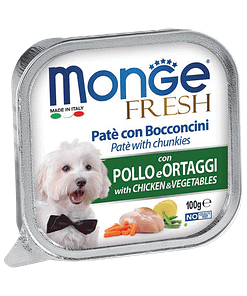 Monge Fresh Pate & Chunkies Chicken & Vegetables Wet Food for Dogs 100g