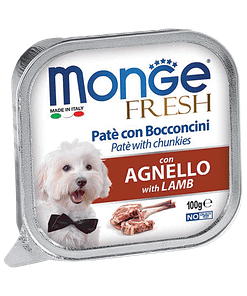 Monge Fresh Pate & Chunkies With Lamb Wet Food for Dogs 100g