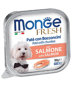 Monge Fresh Pate & Chunkies With Salmon Wet Food for Dogs 100g