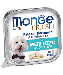 Monge Fresh Pate & Chunkies With Cod Fish Wet Food for Dogs 100g