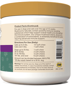 NaturVet Mushroom Max With Turkey Tail For Dog & Cat 60ct