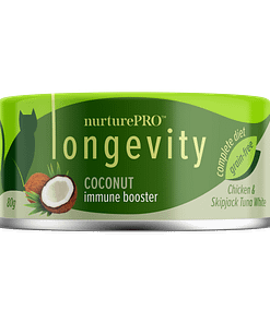 Nurture Pro Longevity Chicken & Skipjack Tuna White Meat with Coconut Wet Cat Food 80g