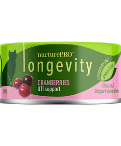 Nurture Pro Longevity Chicken & Skipjack Tuna White Meat with Cranberries Wet Cat Food 80g
