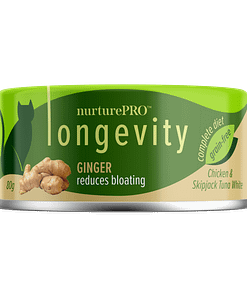 Nurture Pro Longevity Chicken & Skipjack Tuna White Meat with Ginger Wet Cat Food 80g