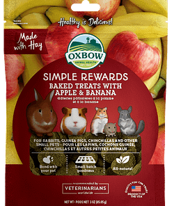 Oxbow Simple Rewards Baked Treats with Apple & Banana for Small Animals 3oz