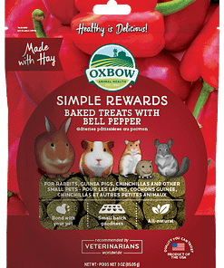 Oxbow Simple Rewards Baked Treats with Bell Pepper for Small Animals