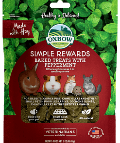 Oxbow Simple Rewards Baked Treats with Peppermint for Small Animals 3oz