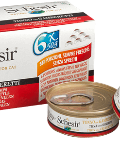Schesir Cat Multipack in Jelly Tuna with Shrimps Wet Cat Food 50g