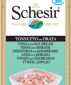 Schesir Cat Pouches in Tuna with Sea Bream Wet Cat Food 50g