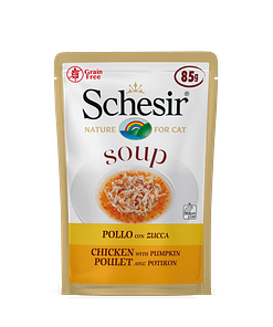 Schesir Cat Pouches in Soup With Chicken with Pumpkin Wet Cat Food 85g