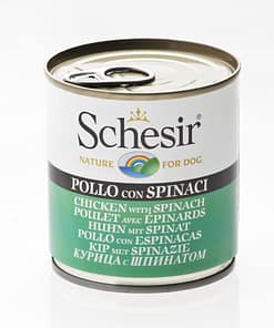 Schesir Dog Can in Chicken with Spinach Wet Dog Food 285g