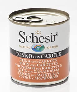 Schesir Dog Can in Tuna with Carrots Wet Dog Food 285g