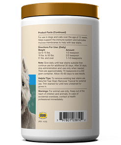 NaturVet Tear Stain Supplement Powder Plus Lutein For Dog & Cat 07oz
