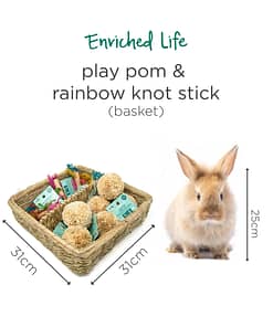 Oxbow Enriched Life - Play Pom & Rainbow Knot Basket for Small Animals