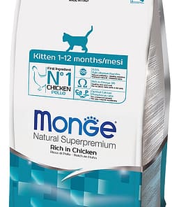 Monge Natural Super Premium Kitten Chicken Dry Food for Cats (2 Sizes)