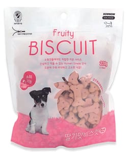 BOW WOW Strawberry Flavored Dog Biscuits 220g