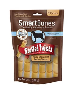 SmartBones Peanut Butter Stuffed Twistz for Dogs 6pcs