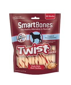 SmartBones Chicken Smart Twist Sticks for Dogs 50pcs
