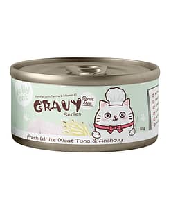 Jollycat Fresh White Meat Tuna & Anchovy in Gravy Canned Food for Cats 80g