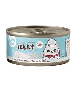 Jollycat Premium White Meat Tuna & Shirasu in Jelly Canned Food for Cats 80g
