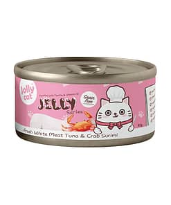 Jollycat Premium White Meat Tuna & Crab Surimi in Jelly Canned Food for Cats 80g