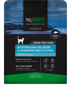 Nutripe Essence Australian Salmon & Hormone-Free Chicken with Green Tripe Dry Food for Cats (3 Sizes)