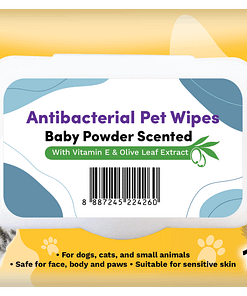 Woosh Antibacterial Pet Wipes Baby Powder Scented