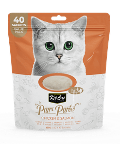 Kit Cat Purr Puree Value Pack Chicken & Salmon 600g (15gx40 Sachets)