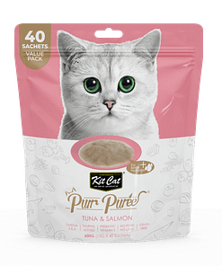 Kit Cat Purr Puree Value Pack – Tuna & Salmon 600g (15gx40 Sachets)