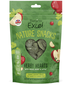 Burgess Excel Herby Hearts Treats for Small Animals 60g
